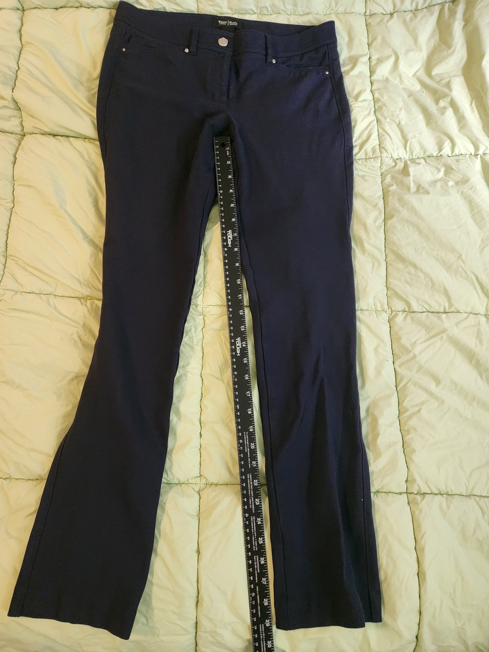 White House Black Market Navy Stretch Flare Jeans